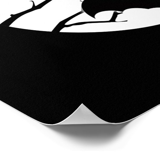Vampire Bats Bäume Silhouette Vollmond Halloween Poster (Ecke)