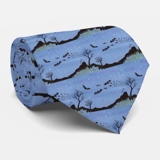 Vampire Bats Halloween Krawatte (Gerollt)