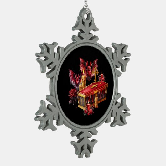 Vampire Bats Schneeflocken Zinn-Ornament (Links)