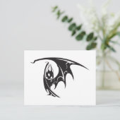 Vampire Bats Tattoo Style Artwork Schwarz-weiß Postkarte (Stehend Vorderseite)