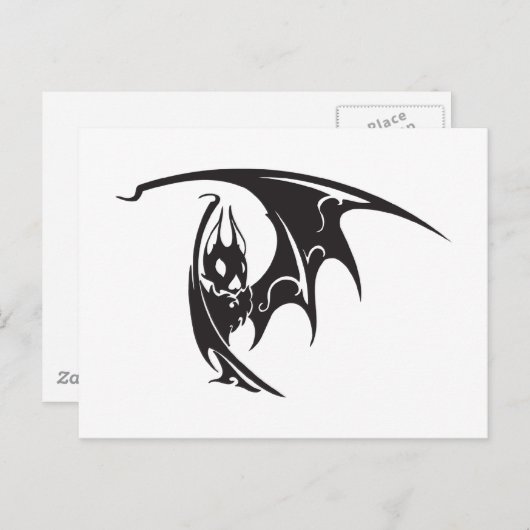 Vampire Bats Tattoo Style Artwork Schwarz-weiß Postkarte (Vorne/Hinten)