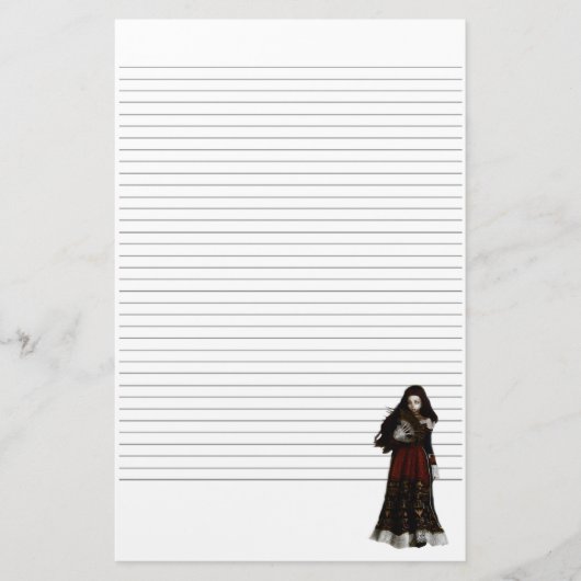 Vampire Beauty Lined Stationery Briefpapier (Vorderseite)