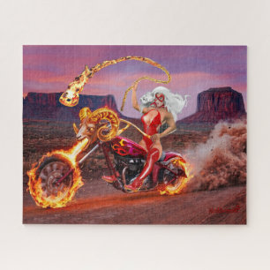 Vampire-Biker-Babe – Mitternachts-Gothic-Rebellin Puzzle