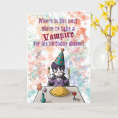Vampire Birthday Karte (Gelbe Blume)