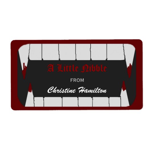 Vampire Bite Halloween Baking Labels (Vorne)
