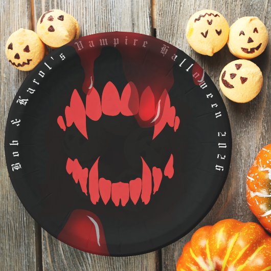 Vampire Bite Halloween Papierplatte Pappteller