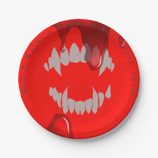 Vampire Bite Halloween Papierplatte Pappteller (Vorderseite)