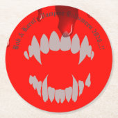 Vampire Bite Halloween-Party Runder Pappuntersetzer (Vorderseite)