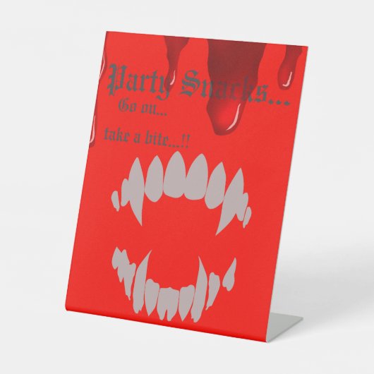 Vampire Bite Halloween-Party Snacks Sockelschild (Vorderseite)