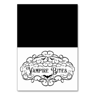 Vampire Bites Vintage-Halloween-Essenszelt Tischnummer