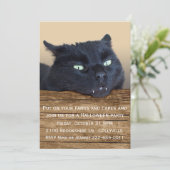 Vampire Black Cat Halloween-Party Einladung (Stehend Vorderseite)