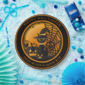 Vampire Black Cat Halloween Pumpkins Spiderweb Pappteller (Party)