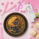 Vampire Black Cat Halloween Pumpkins Spiderweb Pappteller (Party)