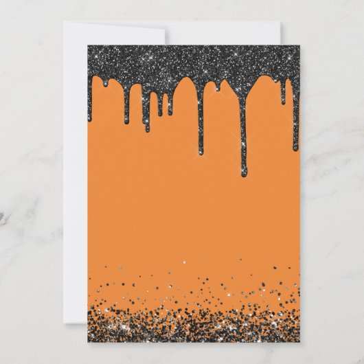 Vampire Black Glitzer Lippen Erwachsene Halloween- Einladung (Rückseite)