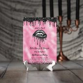 Vampire Black Glitzer Lips Adult Halloween Pink Einladung