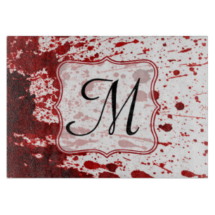Vampire Blood Drippin Monogram Glasschneideboard Schneidebrett