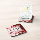 Vampire Blood Dripping Pool Monogram Drink Coaster Getränkeuntersetzer (Rechte Seite)