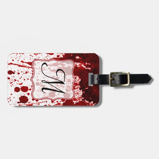 Vampire Blood Dripping Pool Monogramm Gepäckstück Gepäckanhänger (Vorderseite horizontal)