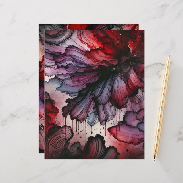 Vampire Blood Halloween Alcohol Ink Scrapbook (Vorderseite/Rückseite Beispiel)