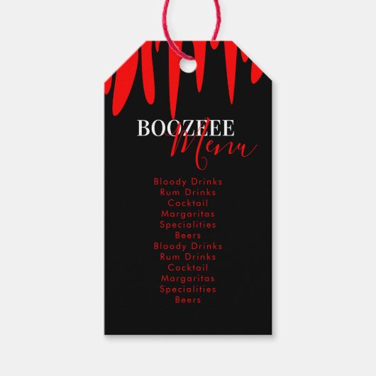 Vampire Blood Halloween-Party Drink Menu Geschenkanhänger (Vorderseite)