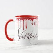 Vampire Blood Morning Coffee Halloween Buchstaben Tasse (Links)