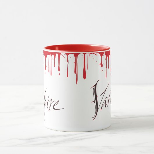 Vampire Blood Morning Coffee Halloween Buchstaben Tasse (Zentrum)