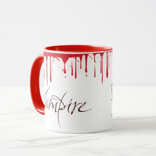 Vampire Blood Morning Coffee Halloween Buchstaben Tasse (Vorderseite Links)