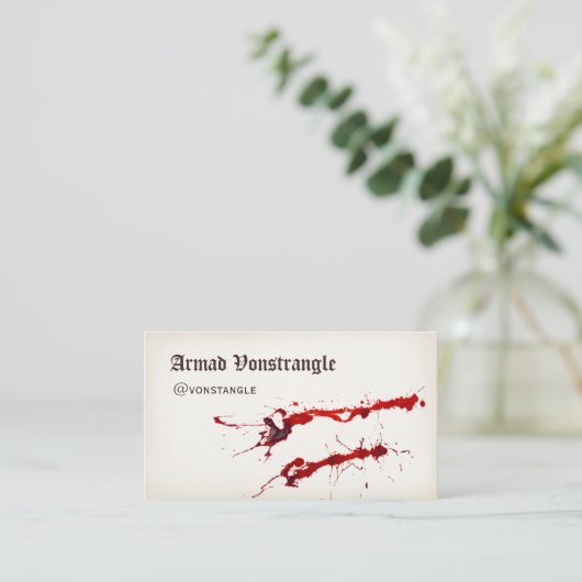 Vampire Blood Spritzer, Horror Visitenkarte (Stehend Vorderseite)