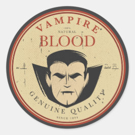 Vampire Blood Vintag Halloween Label Runder Aufkleber