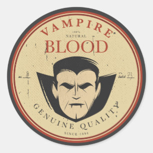 Vampire Blood Vintag Halloween Label Runder Aufkleber