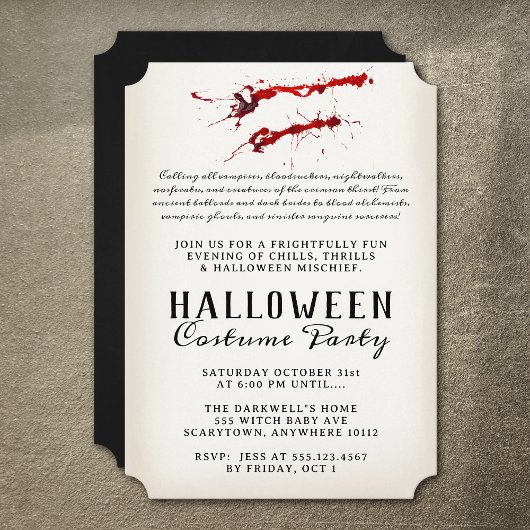 Vampire Blood Vintages Halloween-Party Einladung