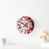 Vampire Blopping Monogram Initial Wall Clock Runde Wanduhr (Zuhause)