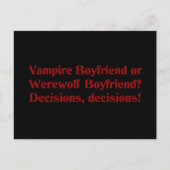 Vampire Boyfriend oder Werewolf Boyfriend Postkarte (Vorderseite)