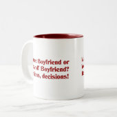 Vampire Boyfriend oder Werewolf Boyfriend Zweifarbige Tasse (Vorderseite Links)