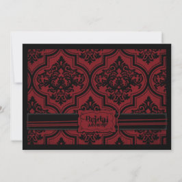 Vampire Bride Goth Red Damask Brautparty Einladung