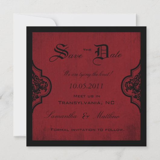 Vampire Bride SD Square Save The Date (Rückseite)