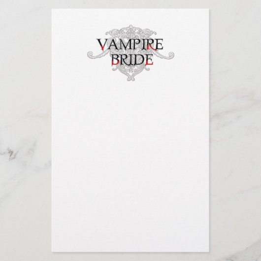 Vampire Bride Stationery Briefpapier (Vorderseite)