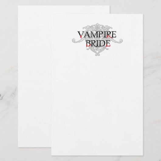 Vampire Bride Stationery Briefpapier (Vorne/Hinten)