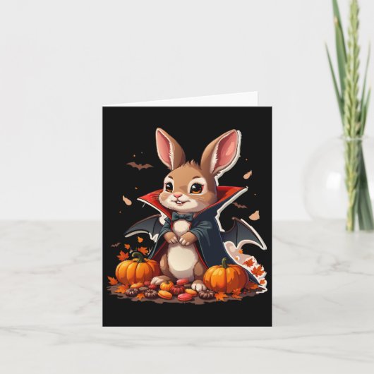 Vampire Bunny Costume Funny Halloween Karte (Vorderseite)