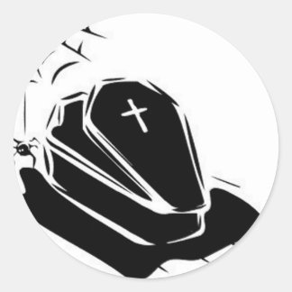Vampire Casket Runder Aufkleber