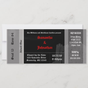 Vampire Castle Goth Wedding Ticket Einladungen