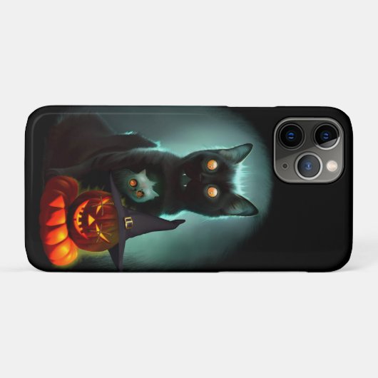 Vampire Cat and Wizard Pumpkin Halloween Surreal Case-Mate iPhone Hülle (Rückseite (Horizontal))