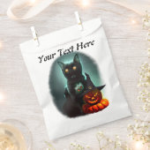 Vampire Cat and Wizard Pumpkin Halloween Surreal Geschenktütchen (Ausgeschnitten)