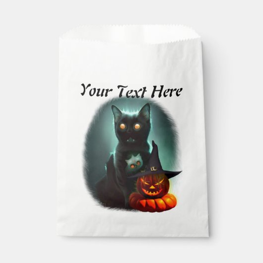 Vampire Cat and Wizard Pumpkin Halloween Surreal Geschenktütchen (Vorderseite)