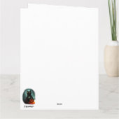 Vampire Cat and Wizard Pumpkin Halloween Surreal Karte (Rückseite)