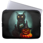 Vampire Cat and Wizard Pumpkin Halloween Surreal Laptopschutzhülle (Vorderseite)