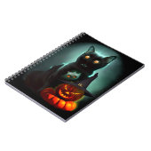 Vampire Cat and Wizard Pumpkin Halloween Surreal Notizblock (Linke Seite)
