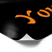 Vampire Cat and Wizard Pumpkin Halloween Surreal Poster (Ecke)