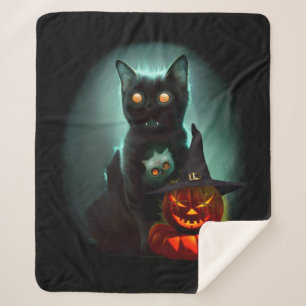Vampire Cat and Wizard Pumpkin Halloween Surreal Sherpadecke