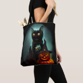 Vampire Cat and Wizard Pumpkin Halloween Surreal Tasche (Von Nahem)